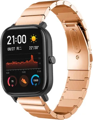 Produktbild von Strap-it Xiaomi Amazfit GTS Metallarmband (Roségold)
