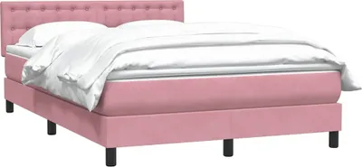 Produktbild von vidaXL Boxspringbett mit Matratze Rosa 160x220 cm Samt