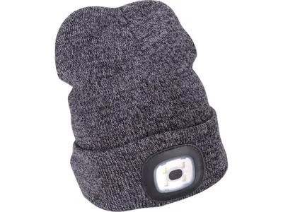 Produktbild von EXTOL LIGHT 43462 čepice s čelovkou 4x45lm, USB nabíjení, šedá/černá, univerzální velikost