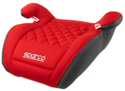 Produktbild von Sparco F100KRD Kindersitz 125-150cm Sitzerhöhung Rot/Grau gesteppt PKW Auto