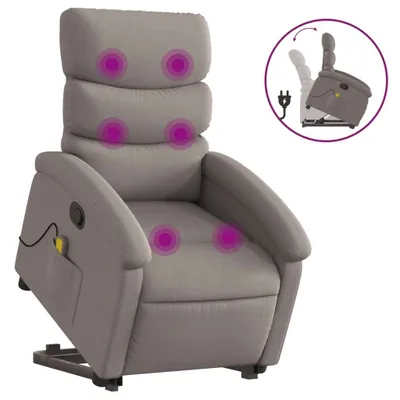 Produktbild von Massagesessel mit Aufstehhilfe Taupe Stoff