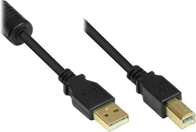 Produktbild von Good Connections USB2.0 Kabel m.Ferrit A-B schw. 3m