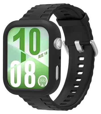 Image de Pour Huawei Watch Fit 4 étui en silicone avec bracelet intégré noir