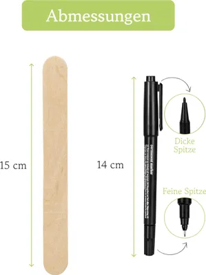 Produktbild von Pflanzenschilder Holz 60 Stück wetterfest mit Stift - Namensschilder Garten