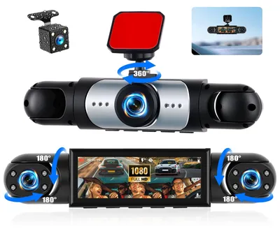 Zdjęcie produktu dla Dashcam samochodowy 4-kanałowy, 1080p Full HD - obiektyw szerokokątny 150° - widoczność w nocy dzięki diodom IR