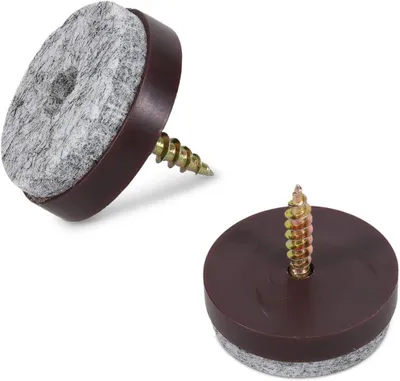 Produktbild von 50 Stück Filzgleiter mit Schraube für Möbel und Stühle, 28mm Rundschutz in Schwarz