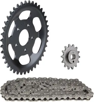 Obrázek produktu pro Řetězová sada 3-dílná černá 14/40 zubů pro Zündapp ZX 25 typ 460-010 460-013 (od motoru č. 9955241/1043004)