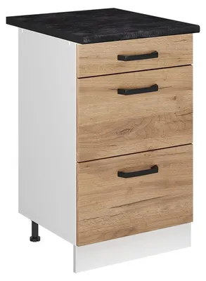 Zdjęcie produktu dla Szafka dolna do kuchni Vicco R-Line Dąb goldkraft/Biały 50 cm blat roboczy Antracyt, Model 69683