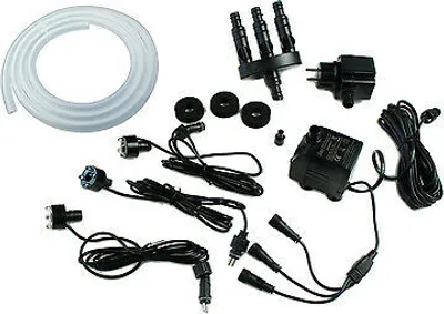 Produktbild von Springbrunnenpumpe 800 l/h Komplett Set mit 3x LED Beleuchtung in Warm-Weiß Gartenbrunnen Pumpe mit Licht Komplett-Set DIY Springbrunnen Pumpe