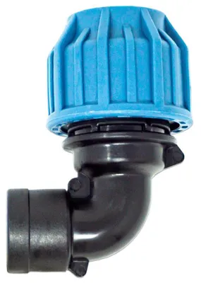 Produktbild von Jason Winkel 90° PP 25 mm x 1/2 Klemm x Innengewinde 16bar Schwarz/Blau DVGW/KIWA/WRAS/SVGW