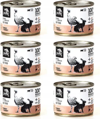 Immagine prodotto di 3Coty Cibo umido al tacchino e coniglio per gatti adulti, 6 x 180 g