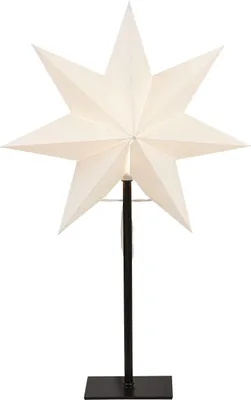 Produktbild von EGLO Tischlampe mit Weihnachtsstern, 3D Dekostern beleuchtet aus Papier mit Metall-Sockel, Tischleuchte Weihnachten mit Kabel, E14 Fassung, 55 cm