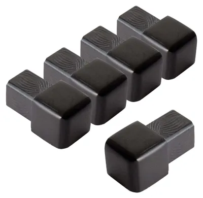 Produktbild von Dalsys 5x Endstück für Fliesenschiene 10mm Quadratprofil Aluminium (eloxiert) Schwarz, Fliesenprofil
