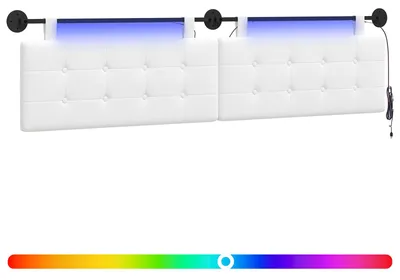 Produktbild von Hängendes Kopfteil Mit LED Licht Weiß Stoff