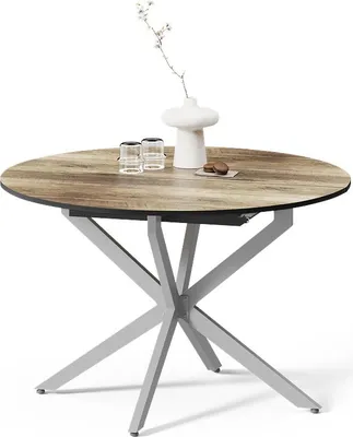 Produktbild von Livinity Esstisch Firenze, 120 x 120 cm ausziehbar, Eiche rustikal/Grau/Grau