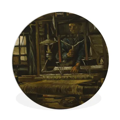 Produktbild von MuchoWow® Rundes Wandbild - Runde Bilder Die Weberin - Vincent van Gogh Ø 90 cm Kreis Wanddekoration Kunststoff - Wandkreis - Wandschmuck - Wand-Kreis - Wohnzimmer - Bild - Runde - Wanddeko - Dibond - Kunstdrucke