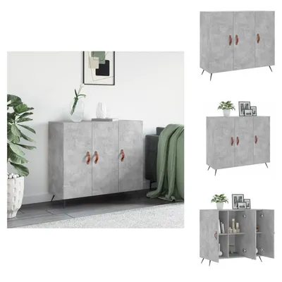 Image de vidaXL Sideboard gris béton 90x34x80 cm Bois composite - Sideboards