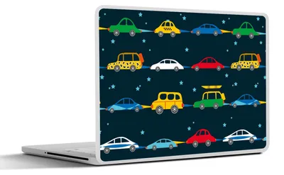 Produktbild von MuchoWow® Laptop Aufkleber Sticker Cover Muster - Auto - Raumfahrt - Kind - Kinder - Kinder 25x18 cm - Laptop-Deko