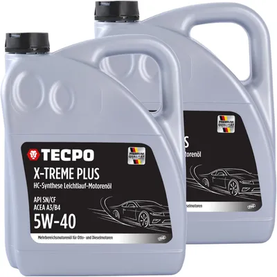 Produktbild von TECPO Motoröl 5W40 Öl X-TREME Plus Öl, 10 Liter 5W-40 Gebinde HC-Synthese für Diesel-und Benzinmotoren entspricht API SN/CF / ACEA A3/B4 / 502/505 / 226.3/226.5 / Longlife 01/98