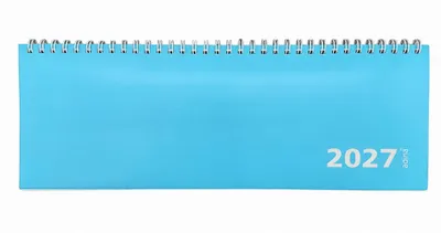 Produktbild von 2027 ADINA Tischquerkalender 1W2S hellblau Kartondeckel Tischkalender 30x10cm