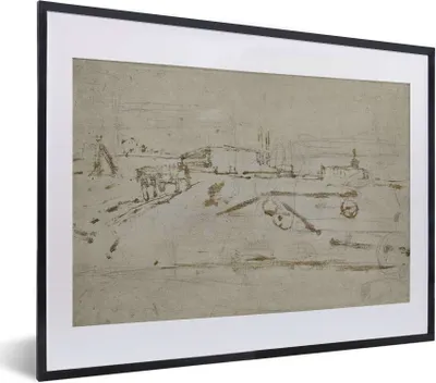 Produktbild von MuchoWow® MuchoWow® Gerahmtes Poster Der Rand einer Stadt - Gemälde von George Hendrik Breitner 40x30 cm - Poster mit zchwarzem Bilderrahmen - Bilderrahmen - Poster im Rahmen