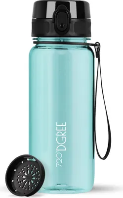 Produktbild von uberBottle crystalClear Trinkflasche mit Sieb 650ml / Ocean Blue/ 720DGREE