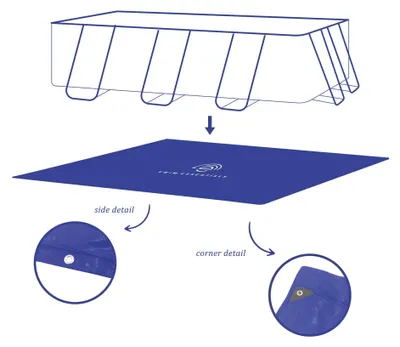 Produktbild von Swim Essentials Pool Bodenplane dunkelblau elegance, 400 x 200cm | Swimmingpool Plane Schutzhülle