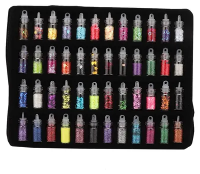 48 Flaschen Glitzerpulver für DIY-Schmuck & Nagelkunst