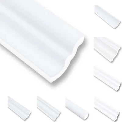 Produktbild von 50 Meter Deckenleisten Styropor XPS Stuckleisten Abschlussleiste Decke Weiss 35 x 35 mm Zierprofile Styroporleisten Deckenleisten Zierleisten Sparpaket NS35