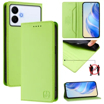 Image de Etui en cuir pour Samsung Galaxy S26 Edge, étui à rabat avec fentes pour cartes, portefeuille et support Vert