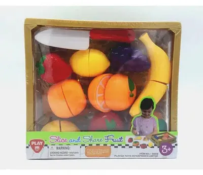 Immagine prodotto di Playgo: frutta giocattolo tagliata, confezione da 11 pezzi.