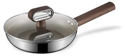 Produktbild von Titan-Bratpfanne -frei mit Glasdeckel 20cm | Maestro MR-1260-20