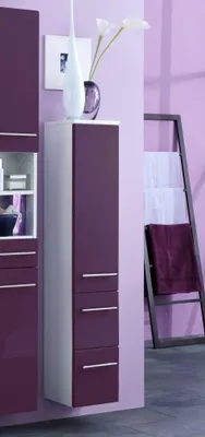 Produktbild von Säulenschrank Small 25cm 1 Tür und 2 Schubladen - hochglänzend lila