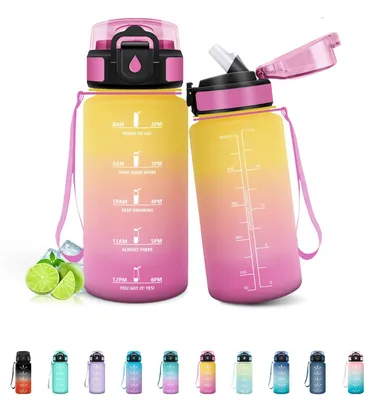 Imagen del producto de Botella para niños de 500 ml, sin BPA, a prueba de fugas, botella deportiva con pajita