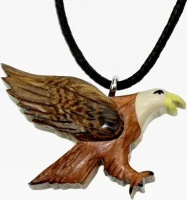Produktbild von Kette Adler, Holzanhänger Ketten Modeschmuck Holzkette Vogel Vögel