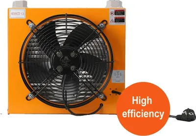 Immagine prodotto di Radiatore dell'olio idraulico, portata 100 l/min, pressione di esercizio ≤ 20 bar, potenza del ventilatore 100 W, capacità di raffreddamento 5,8 kW, tensione del ventilatore 220 V/50 Hz