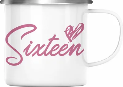 Produktbild von Trendation - 16. Geburtstag Emaille Tasse Geschenk Mädchen Geschenkidee Lustig Spruch 16 Geschenke Geschenkideen zum 16 Bday 16er Witzig (Silber)
