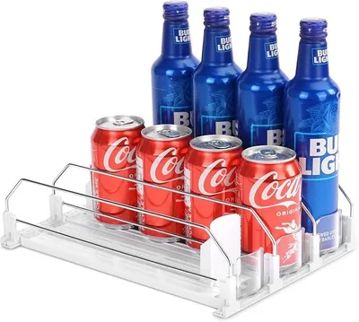 Produktbild von PolkaHome® Automatischer Dosenhalter für Kühlschrank – 12 Dosen, Getränkespender, Platzsparender Organizer für Bier, Soda, 330-500