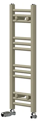 Immagine prodotto di Asciugamani radiante LuxeBath 300x800 mm, radiatore per il bagno con valvola termostatica, asciugamani Sahara a parete con attacco laterale, portasciugamani, color beige