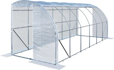 Produktbild von TOOLPORT Anlehn Foliengewächshaus 2x6 m PE 180 g/m² UV stabilisiert Gewächshaus mit Stahlrahmen verzinkt Tomatenhaus Treibhaus mit Seitenfenstern