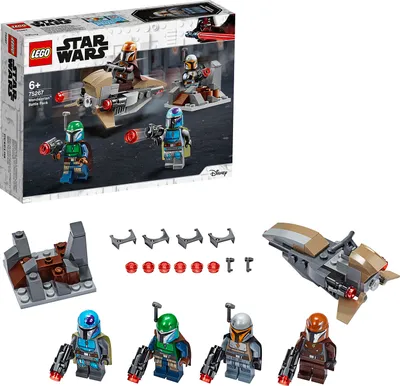 Produktbild von LEGO 75267 Star Wars Mandalorianer Battle Pack Set mit 4 Minifiguren, Speeder-Bike und Verteidigungsfestung