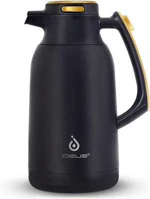 Produktbild von Famanu Kaffeekanne doppelwandig mit Vakuum-Isolierung - Schwarz & Gold