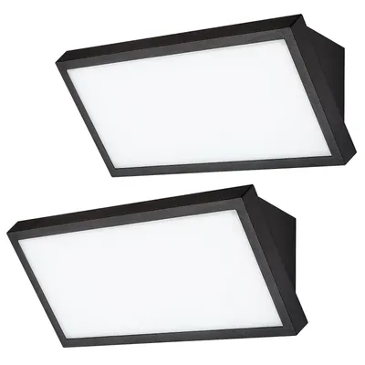 Produktbild von 2x Rabalux Rapla2 LED-Lampe 18 W schwarz IP65 Lichtfarbtemperatur einstellbar auf 2700 4000 6500 K 77150