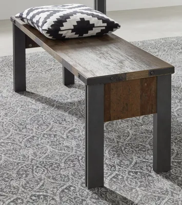 Produktbild von Sitzbank Prime in Old Used Wood Design mit Matera grau Esstisch Bank im Shabby Vintage Design 140 x 44 cm
