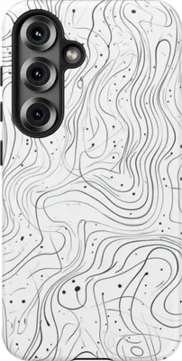 Produktbild von Abstraktes Schwarz-Weiß-Wellenmuster – Hülle Kompatibel mit Samsung Galaxy S25