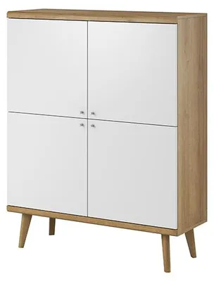 Obrázek produktu pro Moderní dřevěná komoda 107cm XXL Nízké desky Skříň do obývacího pokoje Komody Příborník