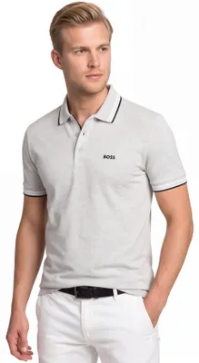 Produktbild von Poloshirt Boss Green Paddy kurzarm hellgrau meliert