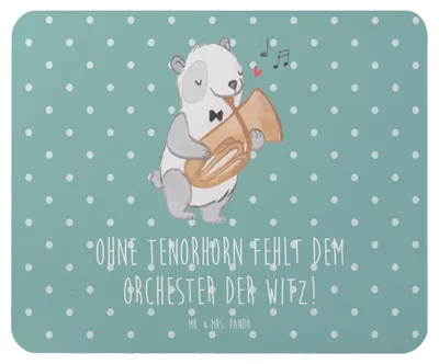 Produktbild von Mr. & Mrs. Panda Mauspad Tenorhorn Witz - Meeresbrise - Geschenk, pc mousepad, Brassband, Musiker, Instrument, Blasorchester, Lernen, Musik, Mouse Pad, mousematte