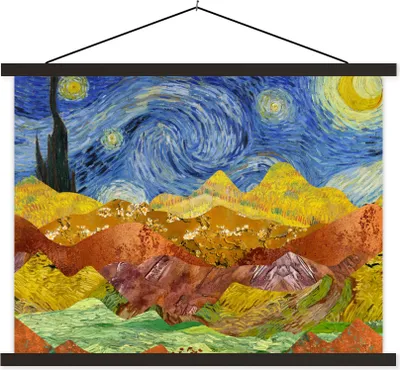 Produktbild von MuchoWow® Textilposter Van Gogh - Alte Meister - Malerei 150x113 cm mit schwarzem Rahmen - Wohnzimmer