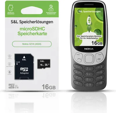 Produktbild von microSD Speicherkarte S&L für Nokia 3210 (2024) - Speicherkapazität: 16 GB